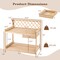 Wooden Garden Potting Bench Table with Lattice Trellis Workstation